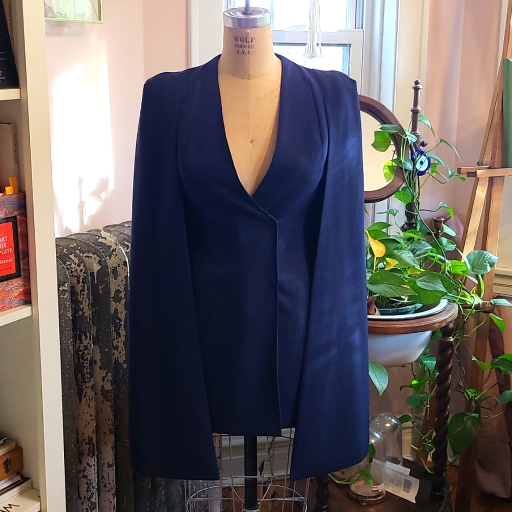 Lavish Alice Like NEW Dress with cape Navy blue size 6